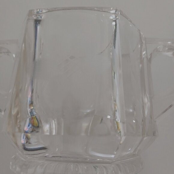 Vintage Glass Crystal ? Sugar Candy Nut Condiment Dish Bowl Double Handle - Picture 8 of 9